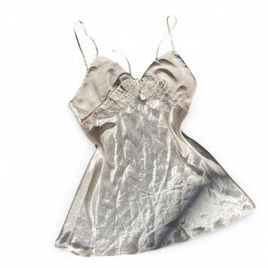 Vintage Style Silk Slip Dress w/Embroidery and Detailing - Medium